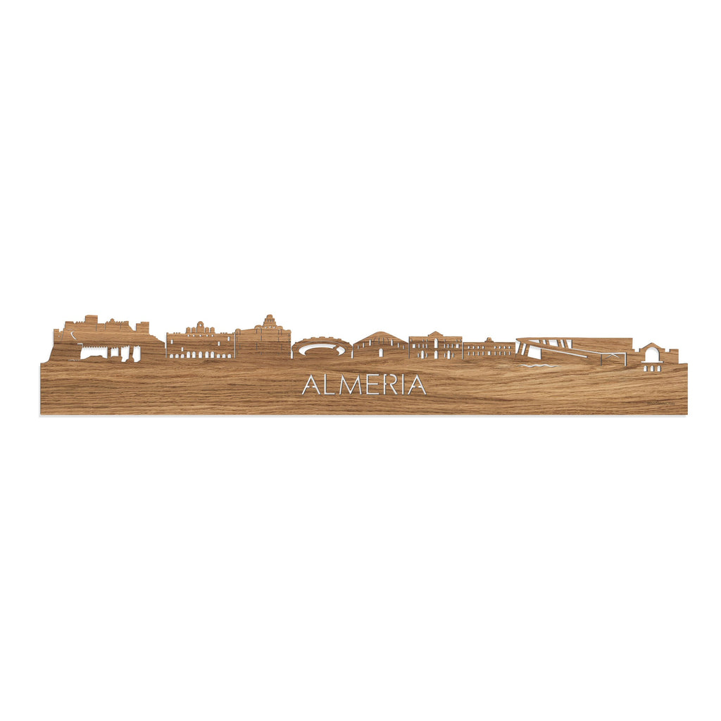 Skyline Almeria Eiken houten cadeau decoratie relatiegeschenk van WoodWideCities