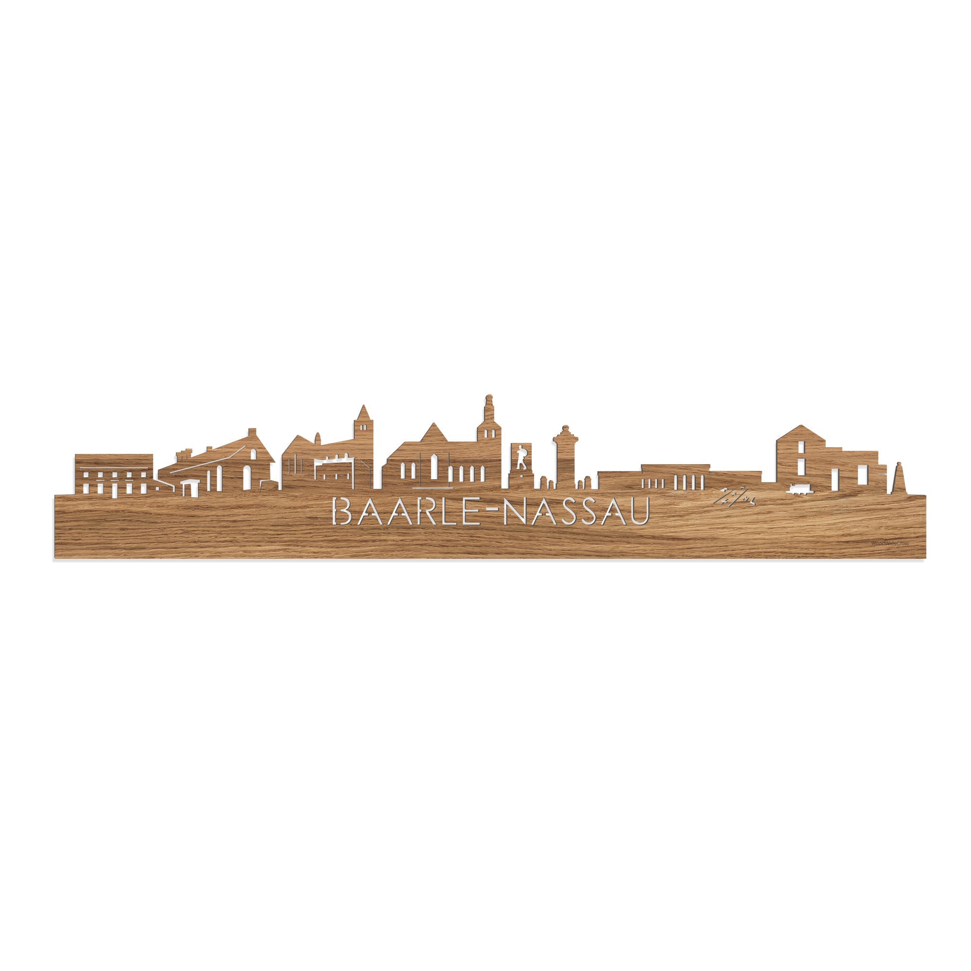 Skyline Baarle-Nassau Eiken houten cadeau decoratie relatiegeschenk van WoodWideCities