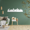 Skyline Barcelona Wit glanzend gerecycled kunststof cadeau decoratie relatiegeschenk van WoodWideCities