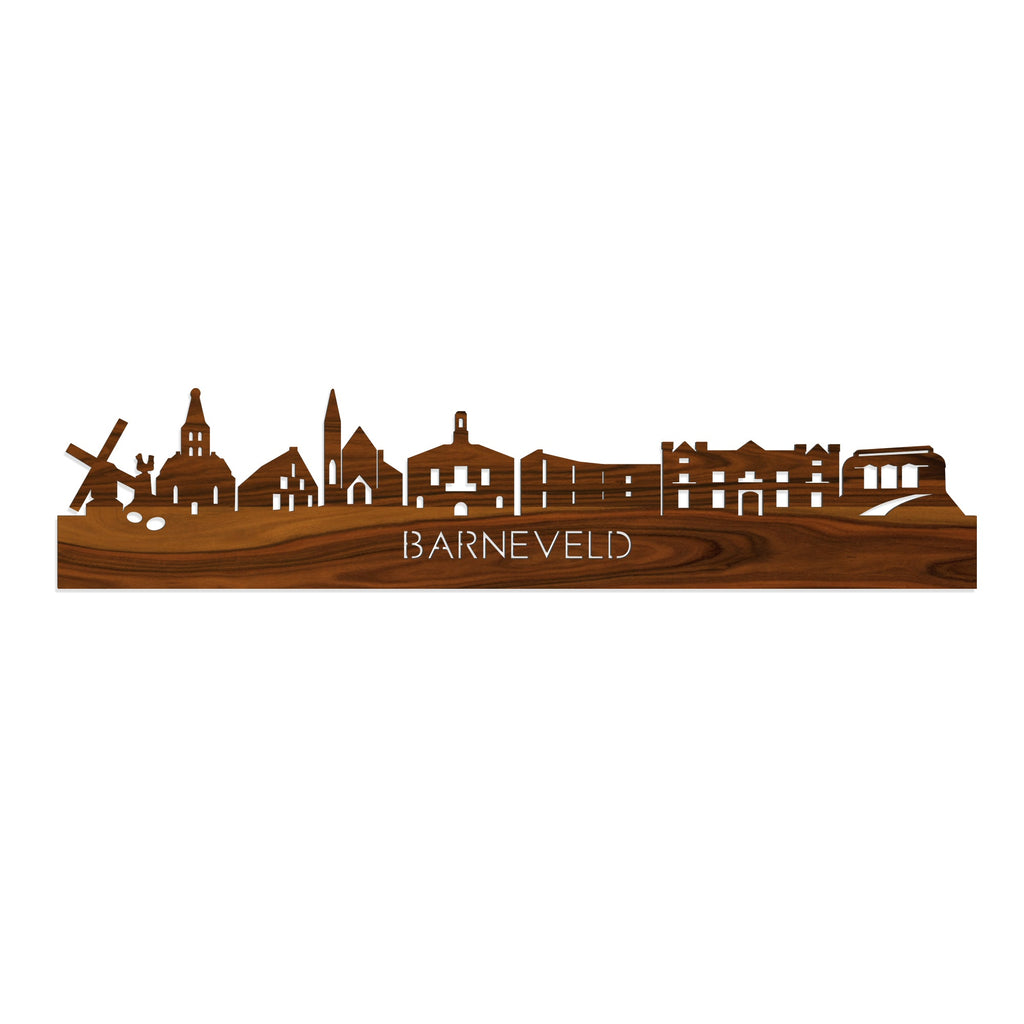 Skyline Barneveld Palissander houten cadeau decoratie relatiegeschenk van WoodWideCities