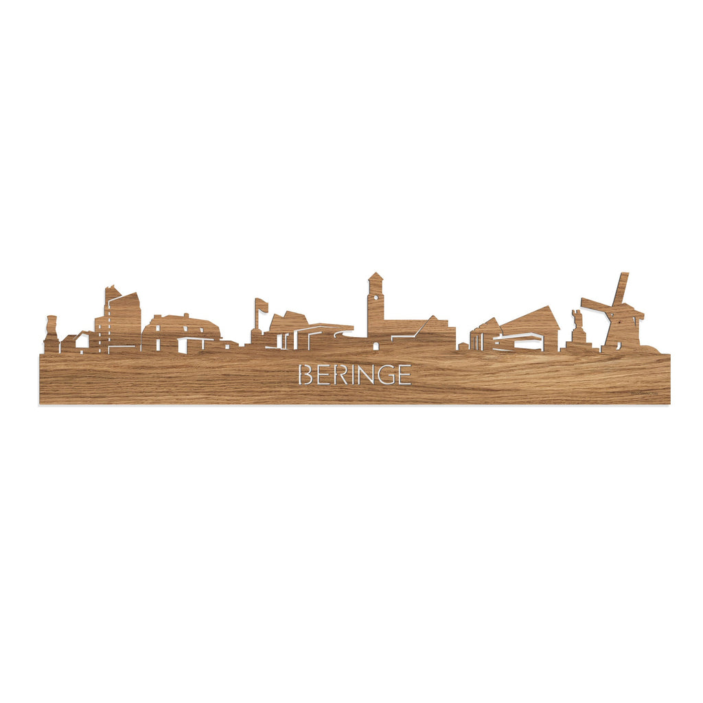 Skyline Beringe Eiken houten cadeau decoratie relatiegeschenk van WoodWideCities