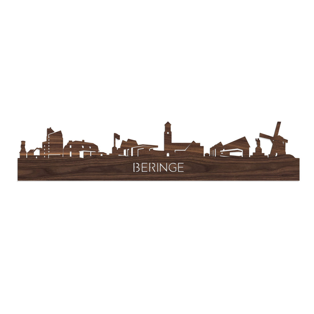 Skyline Beringe Noten houten cadeau decoratie relatiegeschenk van WoodWideCities