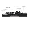 Skyline Borrelplank Vancouver houten cadeau decoratie relatiegeschenk van WoodWideCities