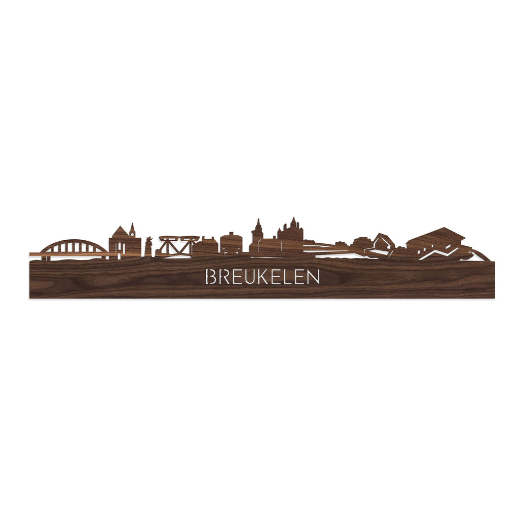 Skyline Breukelen Noten houten cadeau decoratie relatiegeschenk van WoodWideCities