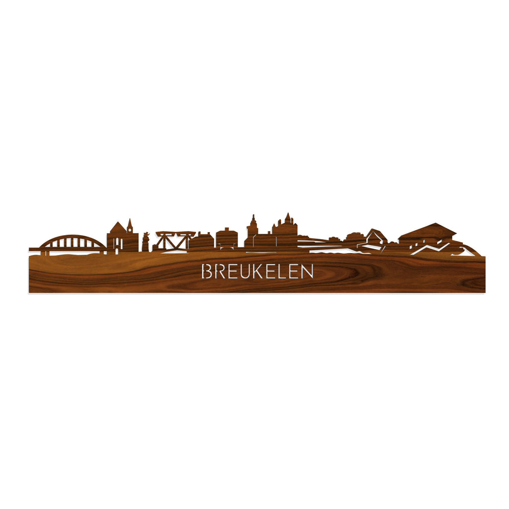 Skyline Breukelen Palissander houten cadeau decoratie relatiegeschenk van WoodWideCities