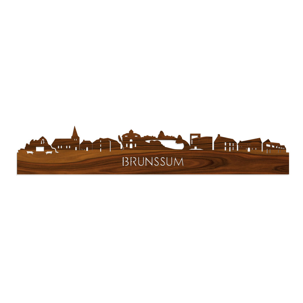 Skyline Brunssum Palissander houten cadeau decoratie relatiegeschenk van WoodWideCities