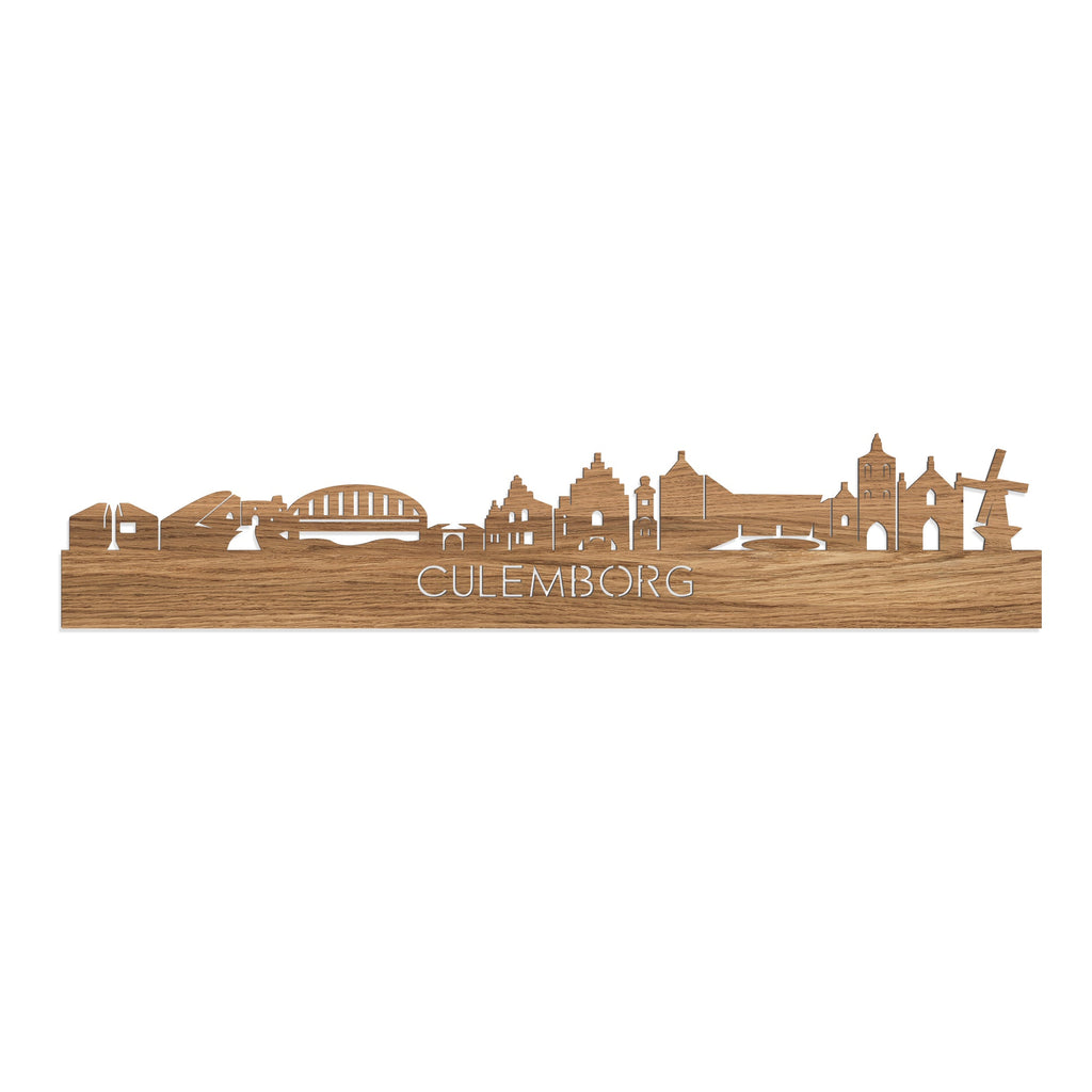 Skyline Culemborg Eiken houten cadeau decoratie relatiegeschenk van WoodWideCities