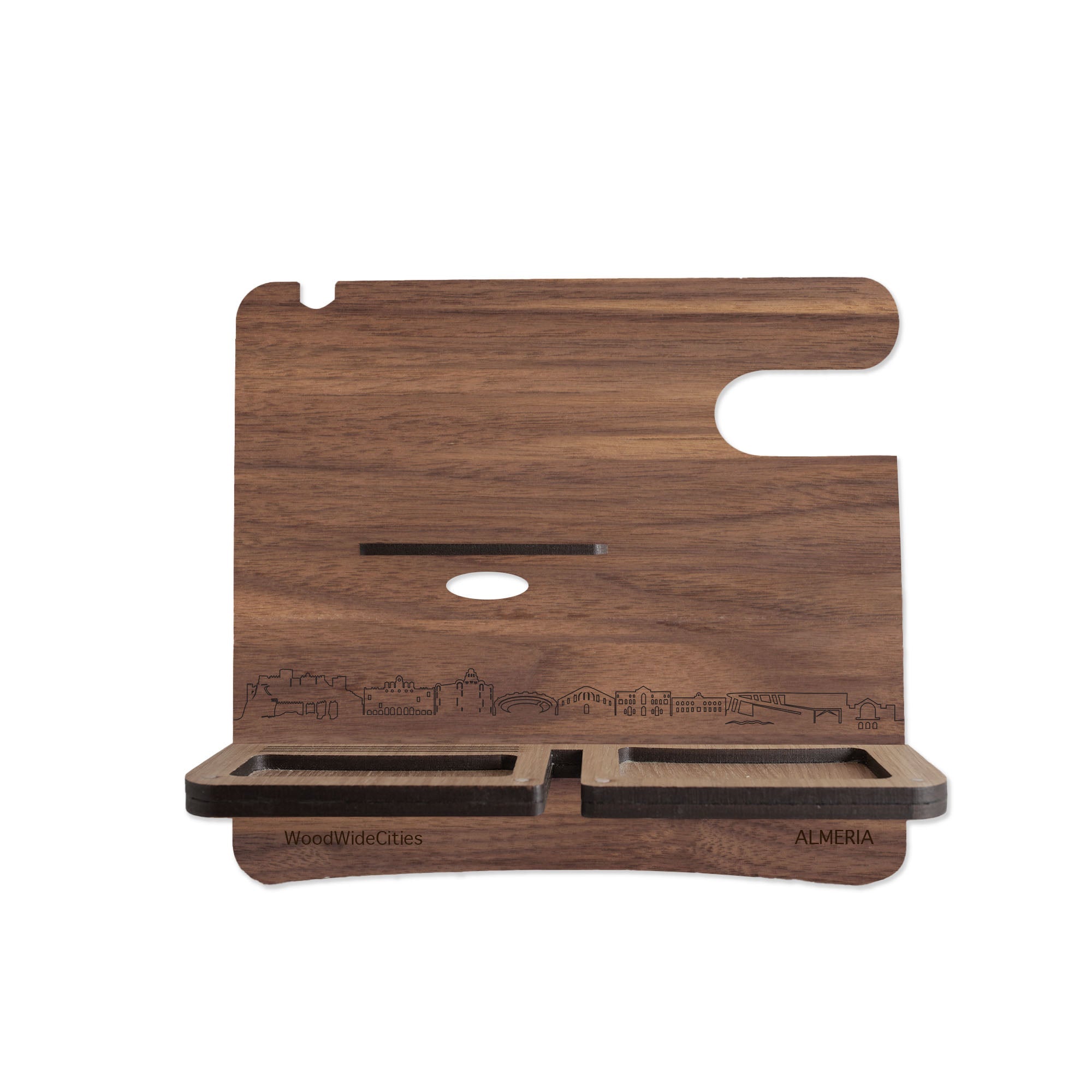 Skyline Desk Organizer Almeria houten cadeau decoratie relatiegeschenk van WoodWideCities