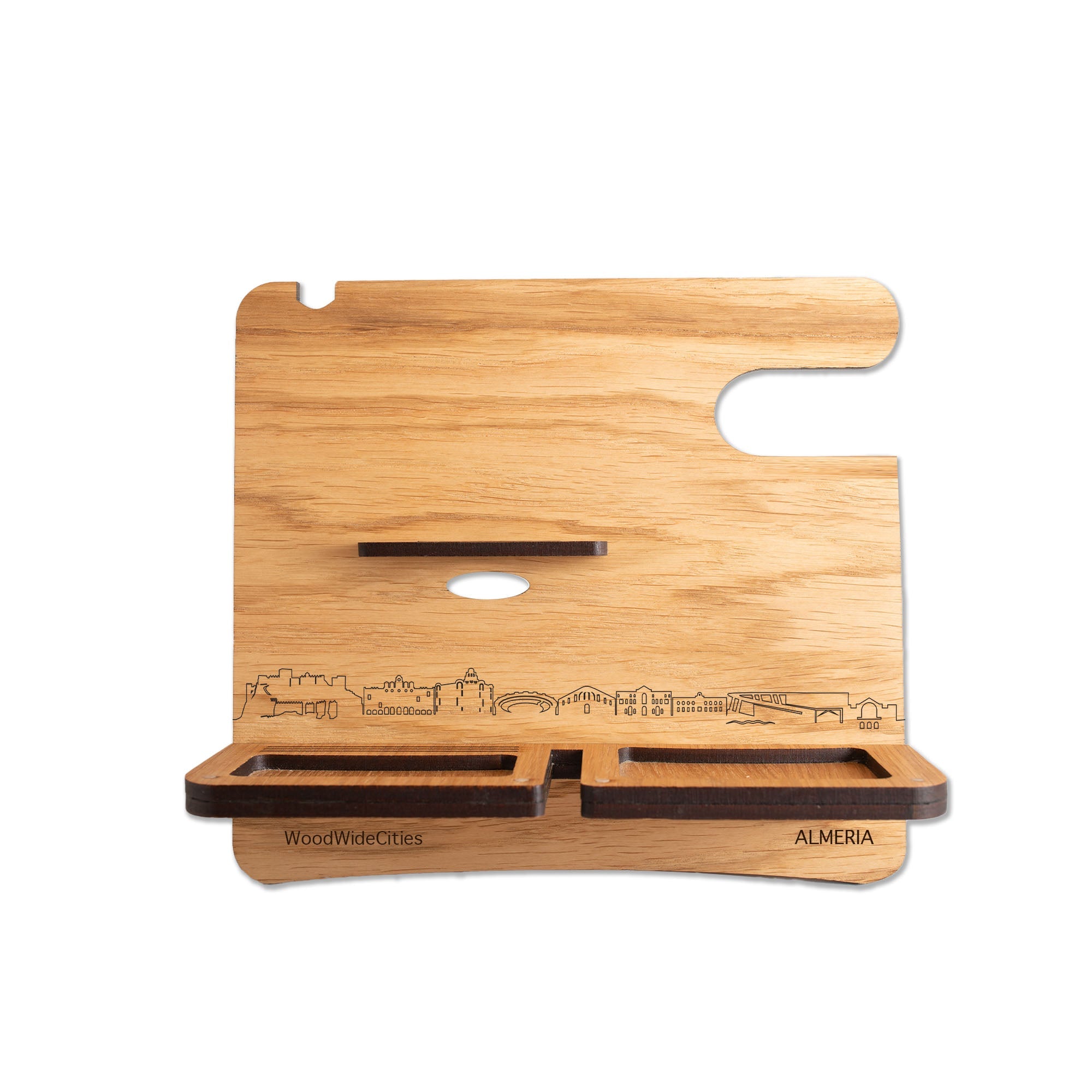 Skyline Desk Organizer Almeria houten cadeau decoratie relatiegeschenk van WoodWideCities