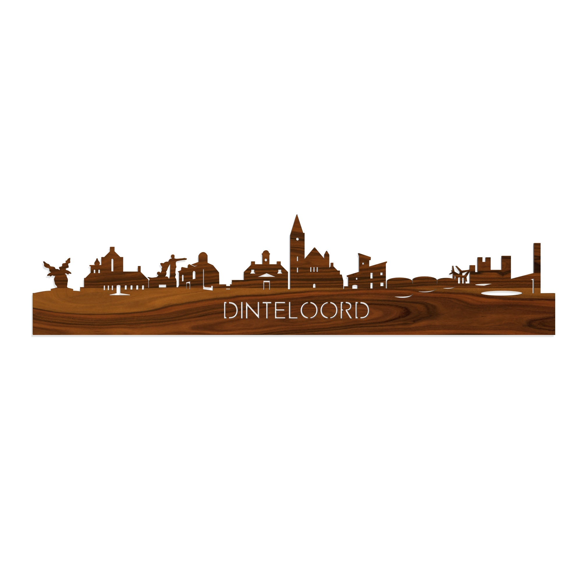 Skyline Dinteloord Palissander houten cadeau decoratie relatiegeschenk van WoodWideCities