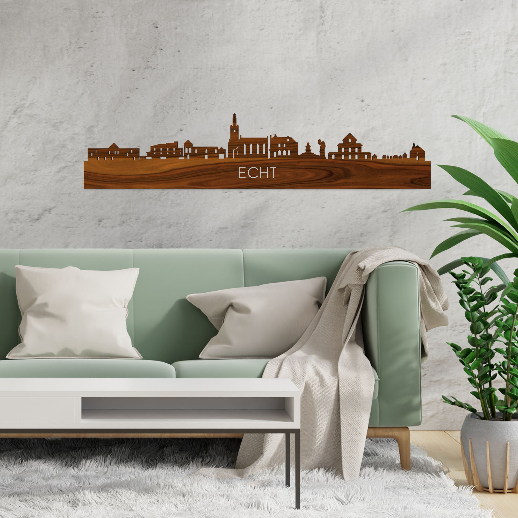 Skyline Echt Palissander houten cadeau decoratie relatiegeschenk van WoodWideCities