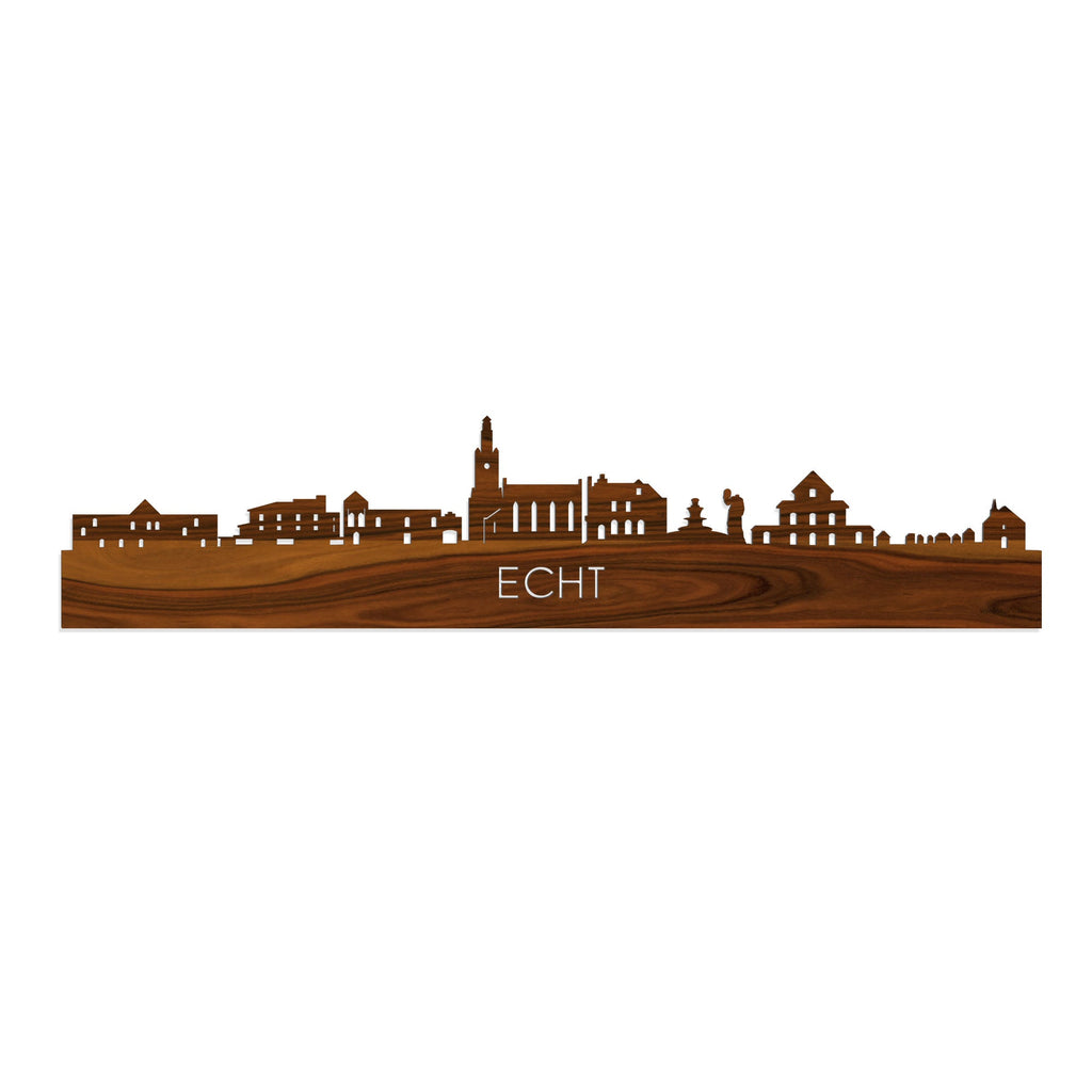 Skyline Echt Palissander houten cadeau decoratie relatiegeschenk van WoodWideCities