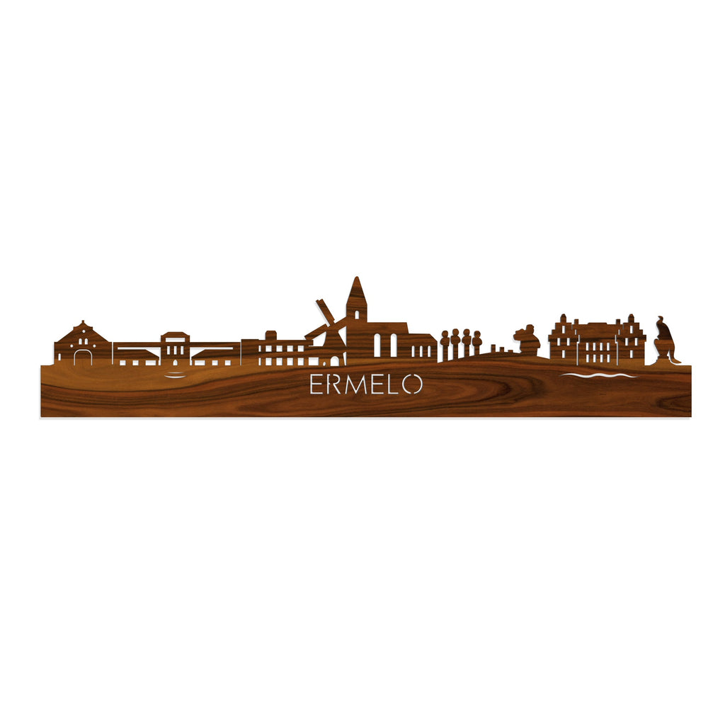 Skyline Ermelo Palissander houten cadeau decoratie relatiegeschenk van WoodWideCities