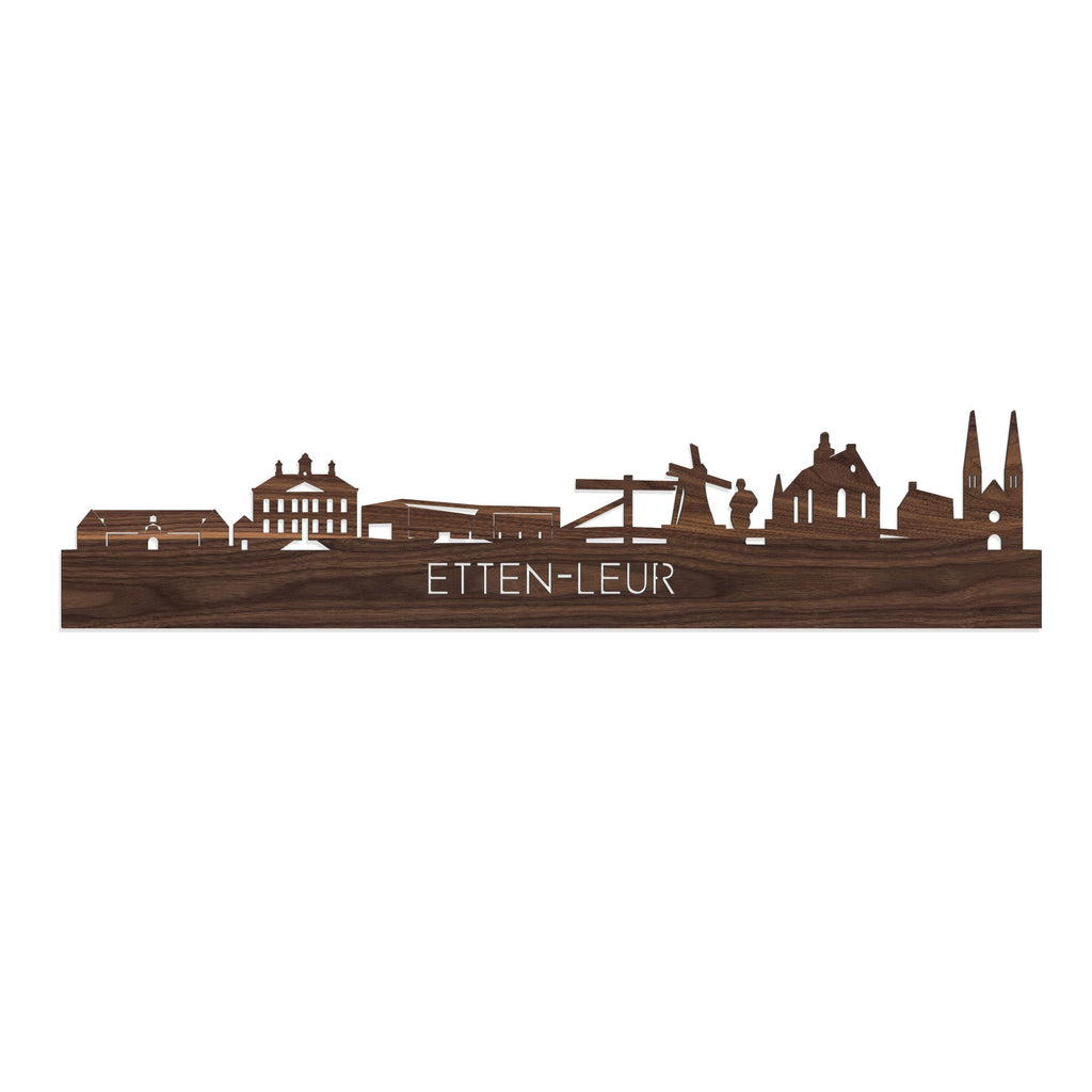 Skyline Etten-Leur Noten houten cadeau decoratie relatiegeschenk van WoodWideCities