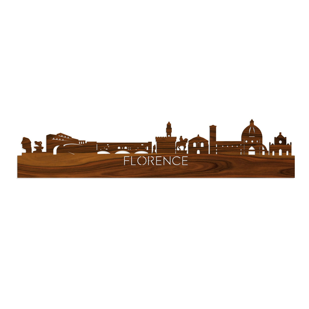 Skyline Florence Palissander houten cadeau decoratie relatiegeschenk van WoodWideCities