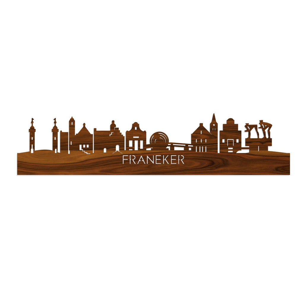 Skyline Franeker Palissander houten cadeau decoratie relatiegeschenk van WoodWideCities