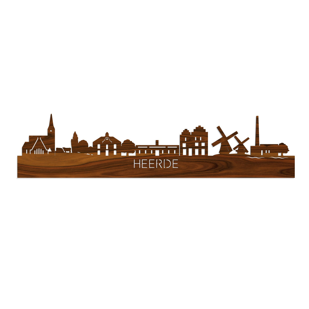 Skyline Heerde Palissander houten cadeau decoratie relatiegeschenk van WoodWideCities