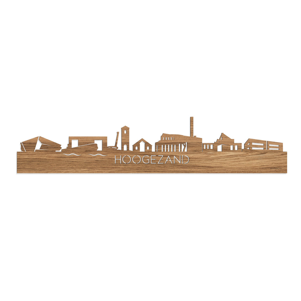 Skyline Hoogezand Eiken houten cadeau decoratie relatiegeschenk van WoodWideCities