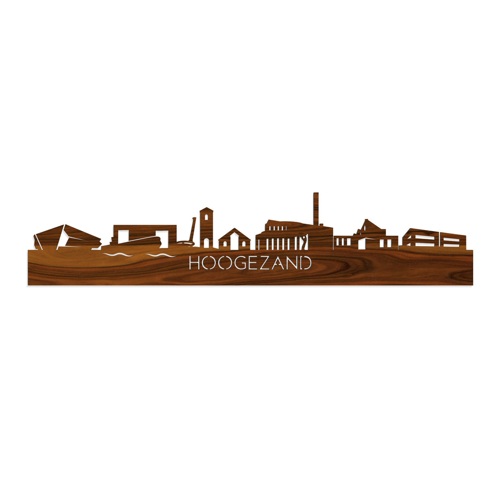 Skyline Hoogezand Palissander houten cadeau decoratie relatiegeschenk van WoodWideCities