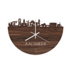 Skyline Klok Aalsmeer Noten houten cadeau wanddecoratie relatiegeschenk van WoodWideCities