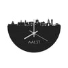 Skyline Klok Aalst Black Zwart houten cadeau wanddecoratie relatiegeschenk van WoodWideCities