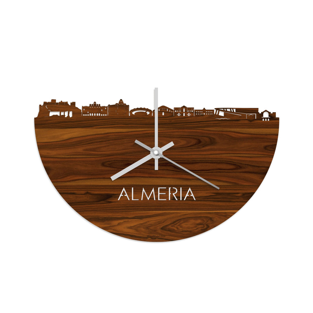 Skyline Klok Almeria Palissander houten cadeau decoratie relatiegeschenk van WoodWideCities