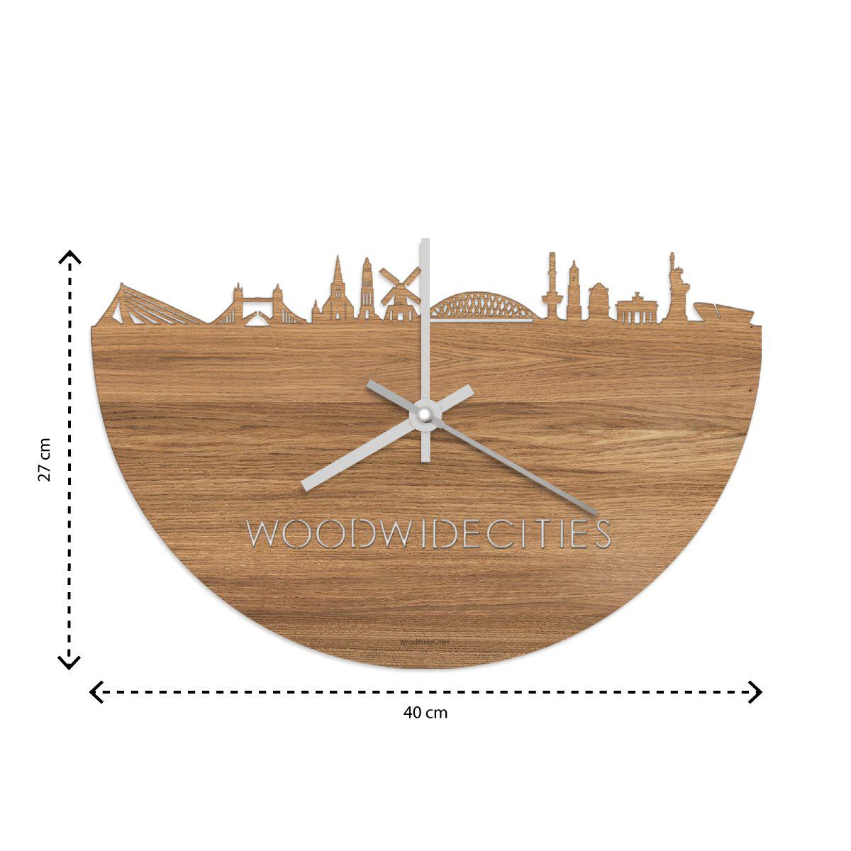 Skyline Klok Amstelveen Eiken houten cadeau decoratie relatiegeschenk van WoodWideCities