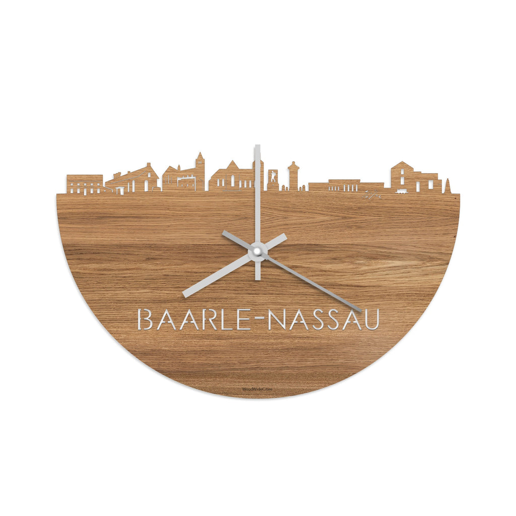 Skyline Klok Baarle-Nassau Eiken houten cadeau decoratie relatiegeschenk van WoodWideCities