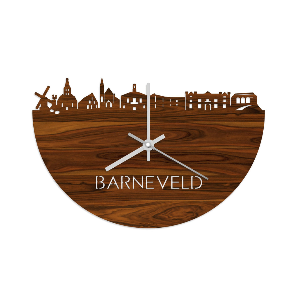 Skyline Klok Barneveld Palissander houten cadeau wanddecoratie relatiegeschenk van WoodWideCities