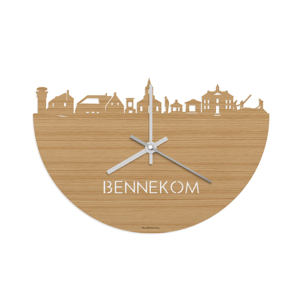 Skyline Klok Bennekom Bamboe houten cadeau decoratie relatiegeschenk van WoodWideCities