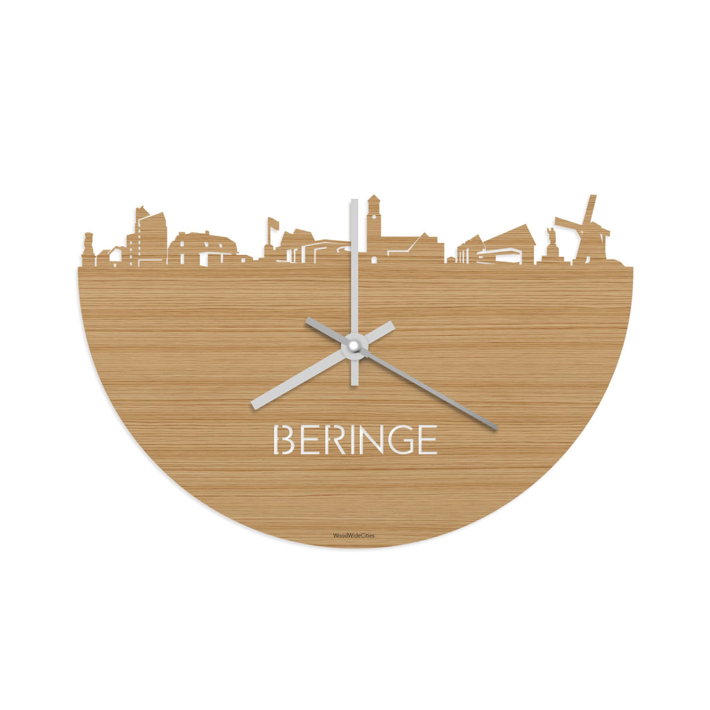 Skyline Klok Beringe Bamboe houten cadeau decoratie relatiegeschenk van WoodWideCities