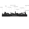 Skyline Klok Beringe Black Zwart houten cadeau decoratie relatiegeschenk van WoodWideCities