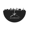 Skyline Klok Beuningen Black Zwart houten cadeau wanddecoratie relatiegeschenk van WoodWideCities