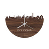 Skyline Klok Bologna Noten houten cadeau decoratie relatiegeschenk van WoodWideCities