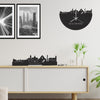 Skyline Klok Bolsward Black Zwart houten cadeau decoratie relatiegeschenk van WoodWideCities