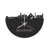 Skyline Klok Bolsward Black Zwart houten cadeau decoratie relatiegeschenk van WoodWideCities