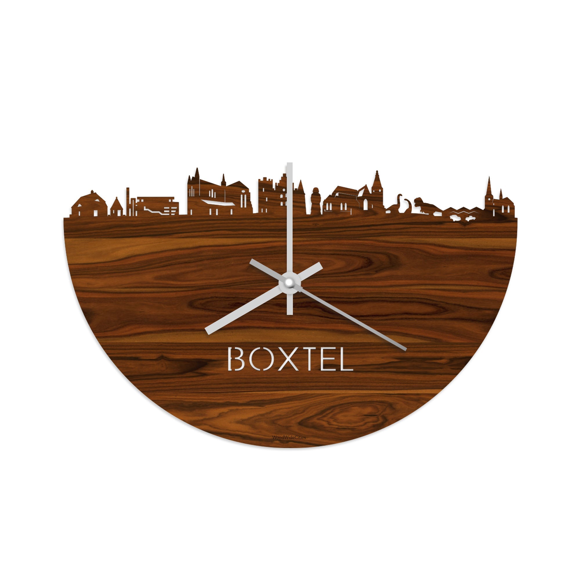 Skyline Klok Boxtel Palissander houten cadeau decoratie relatiegeschenk van WoodWideCities