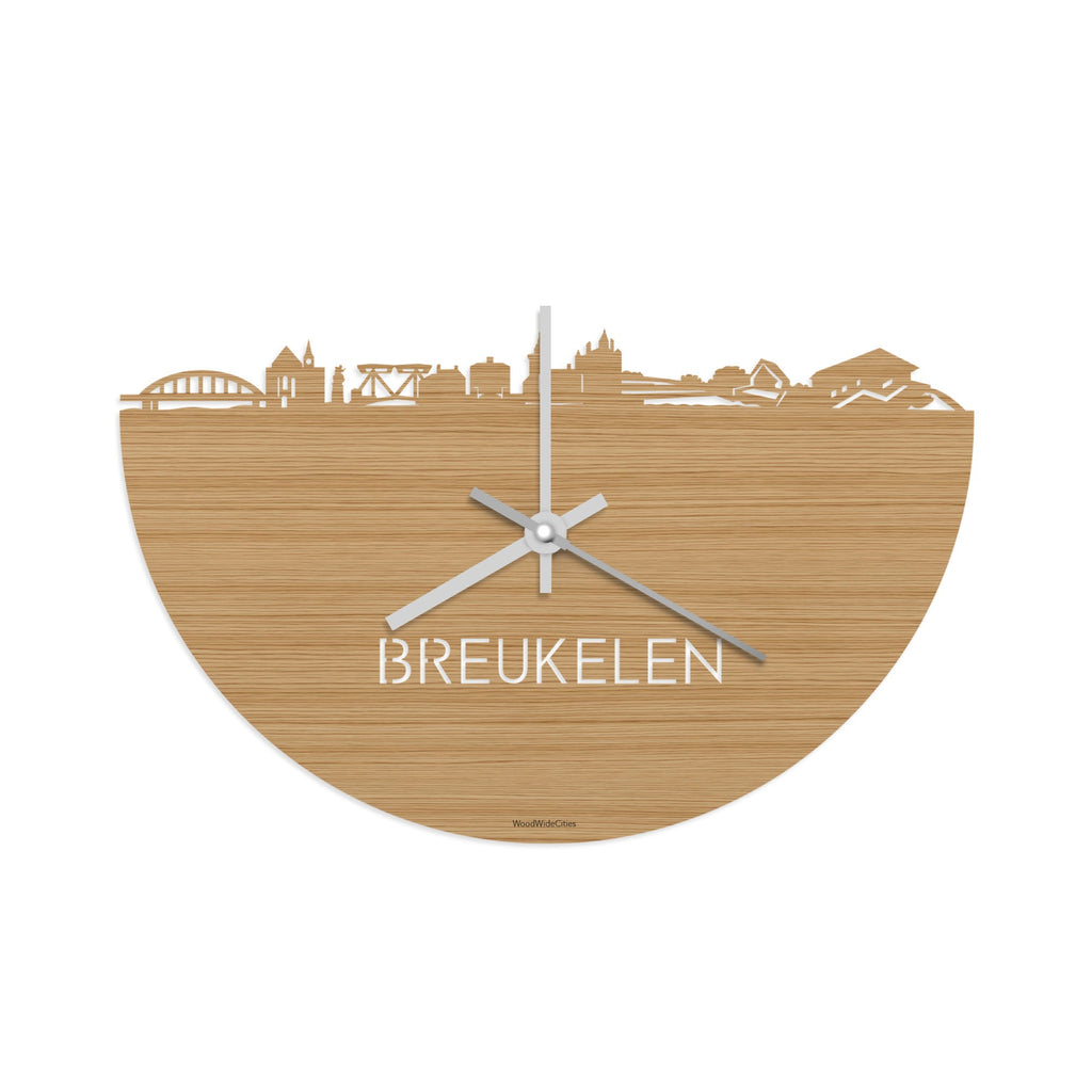 Skyline Klok Breukelen Bamboe houten cadeau decoratie relatiegeschenk van WoodWideCities