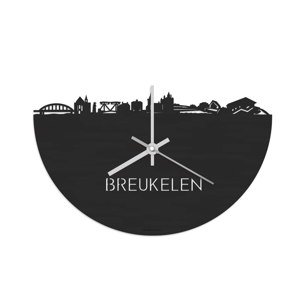 Skyline Klok Breukelen Black Zwart houten cadeau decoratie relatiegeschenk van WoodWideCities