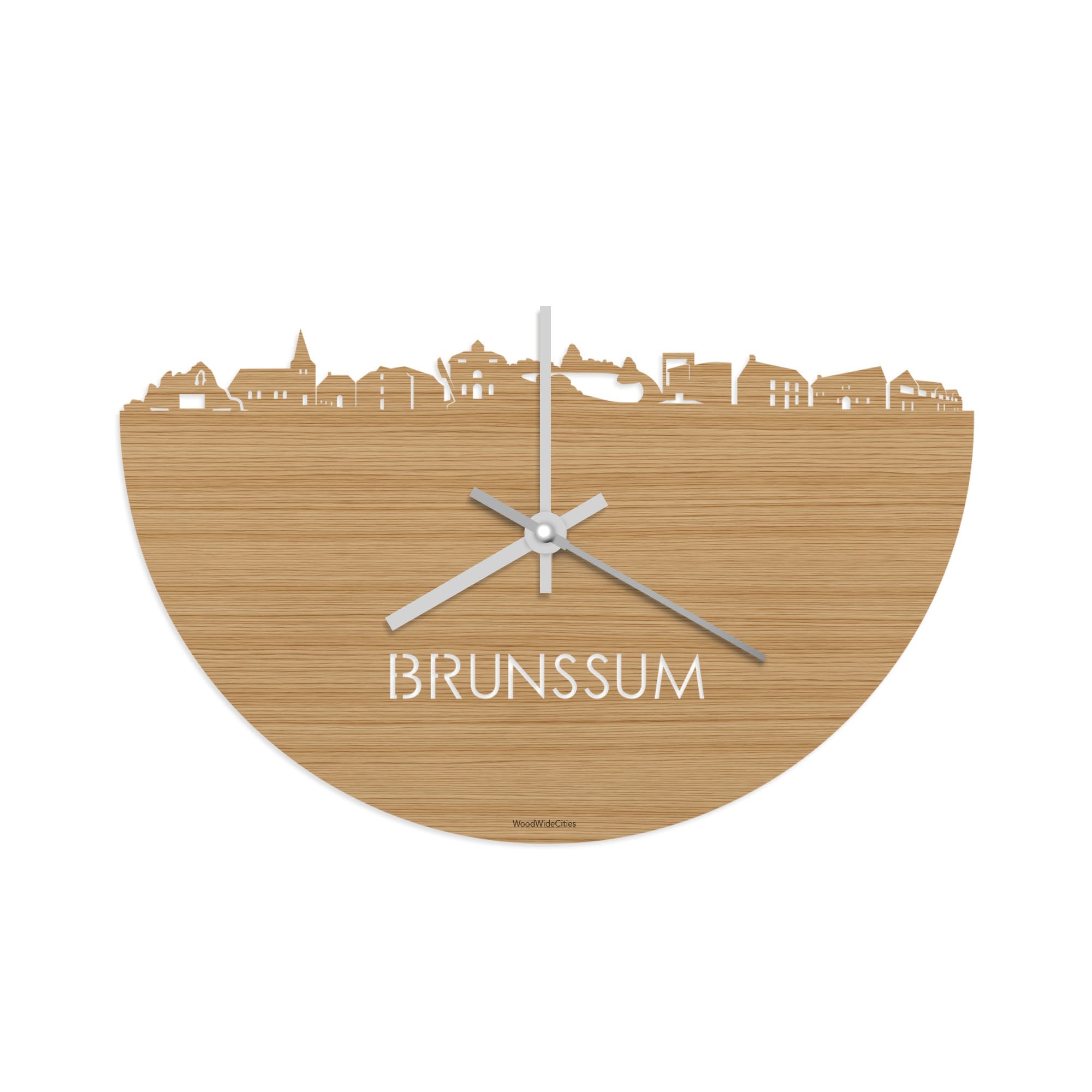 Skyline Klok Brunssum Bamboe houten cadeau decoratie relatiegeschenk van WoodWideCities