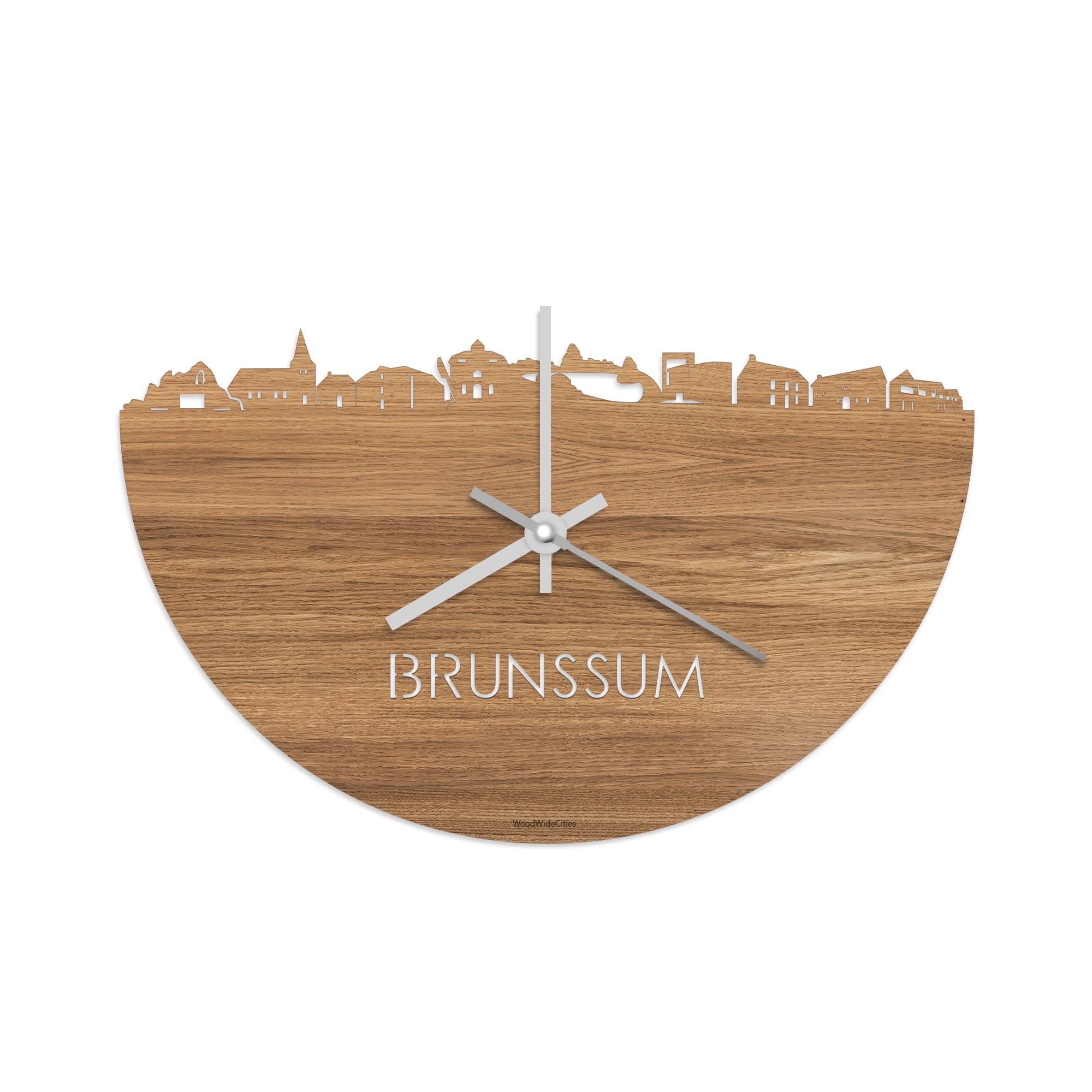 Skyline Klok Brunssum Eiken houten cadeau decoratie relatiegeschenk van WoodWideCities