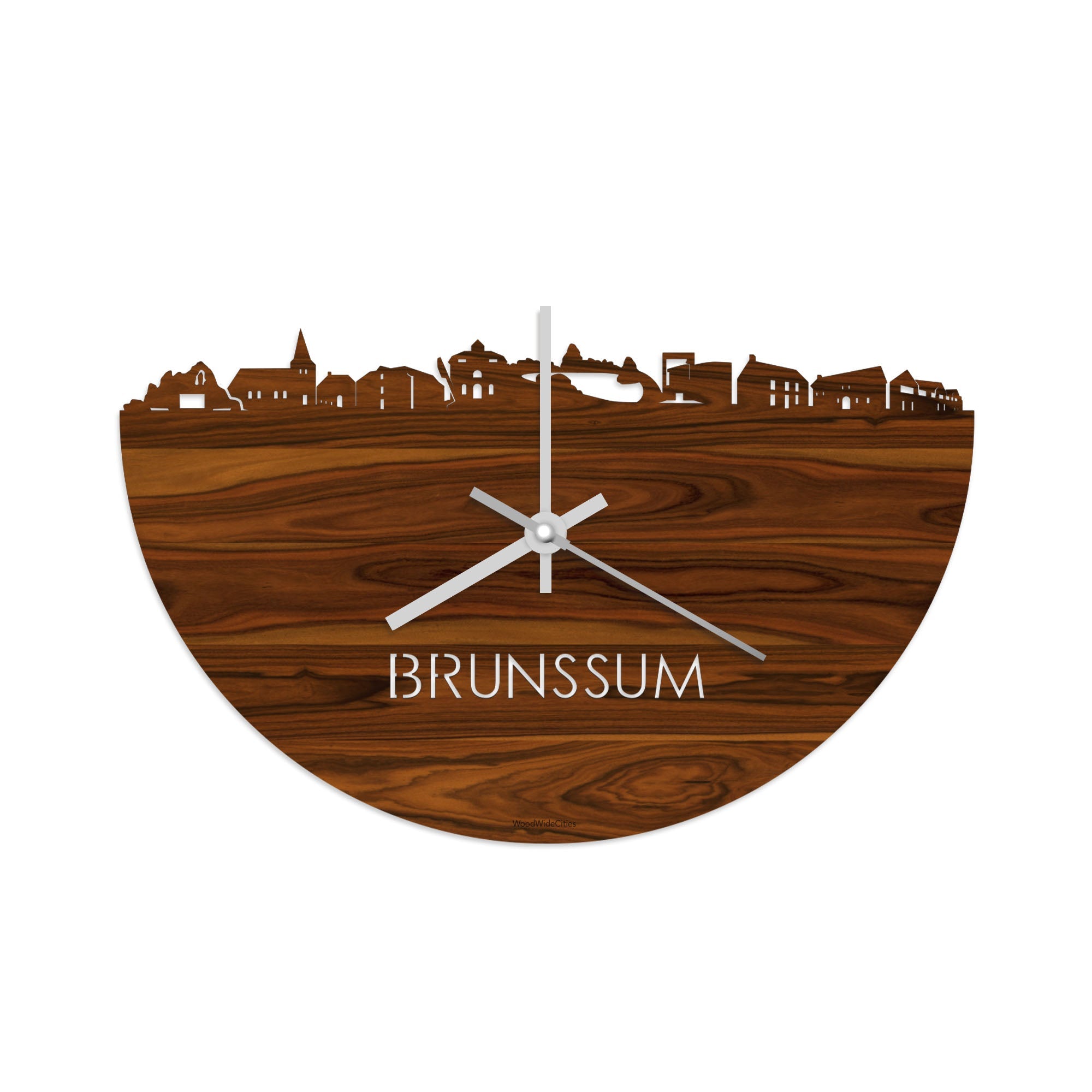 Skyline Klok Brunssum Palissander houten cadeau decoratie relatiegeschenk van WoodWideCities