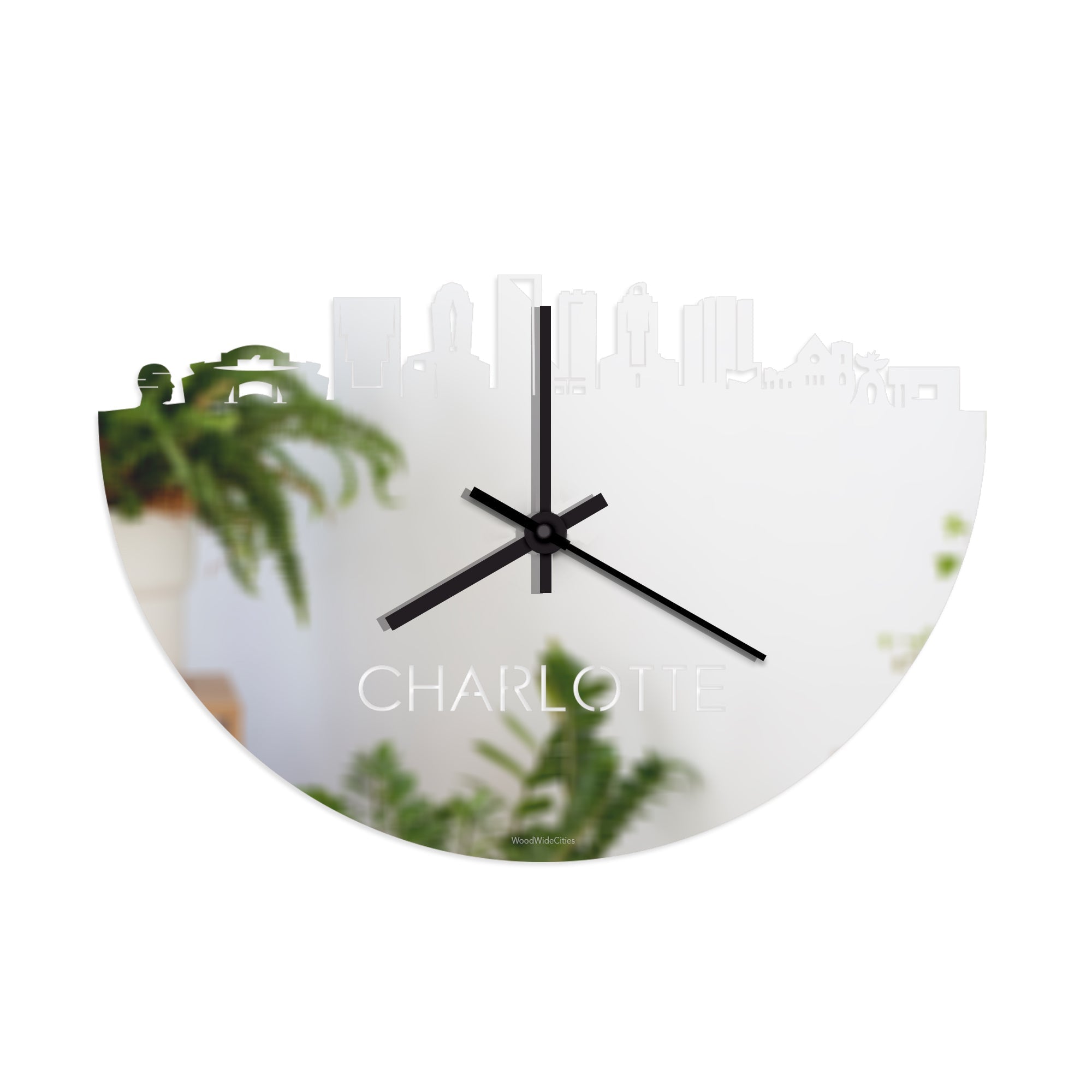 Skyline Klok Charlotte Spiegel gerecycled kunststof cadeau decoratie relatiegeschenk van WoodWideCities