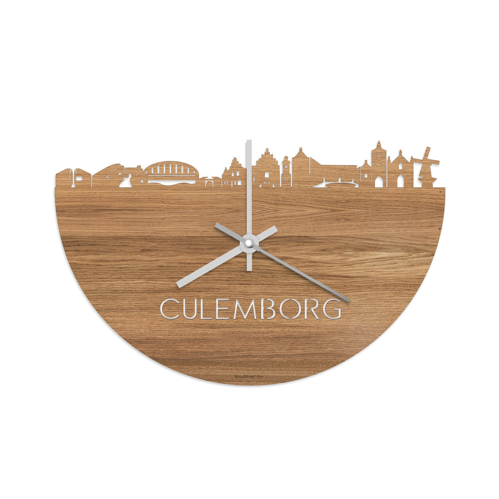 Skyline Klok Culemborg Eiken houten cadeau wanddecoratie relatiegeschenk van WoodWideCities