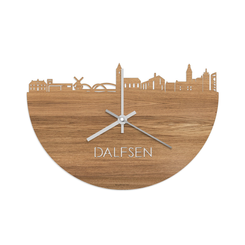 Skyline Klok Dalfsen Eiken houten cadeau wanddecoratie relatiegeschenk van WoodWideCities