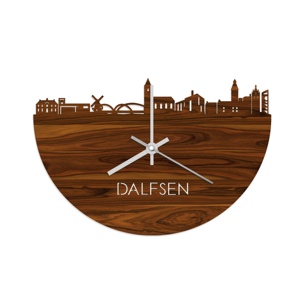 Skyline Klok Dalfsen Palissander houten cadeau wanddecoratie relatiegeschenk van WoodWideCities