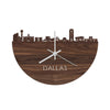 Skyline Klok Dallas Noten houten cadeau decoratie relatiegeschenk van WoodWideCities