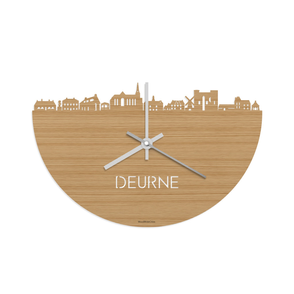 Skyline Klok Deurne Bamboe houten cadeau decoratie relatiegeschenk van WoodWideCities