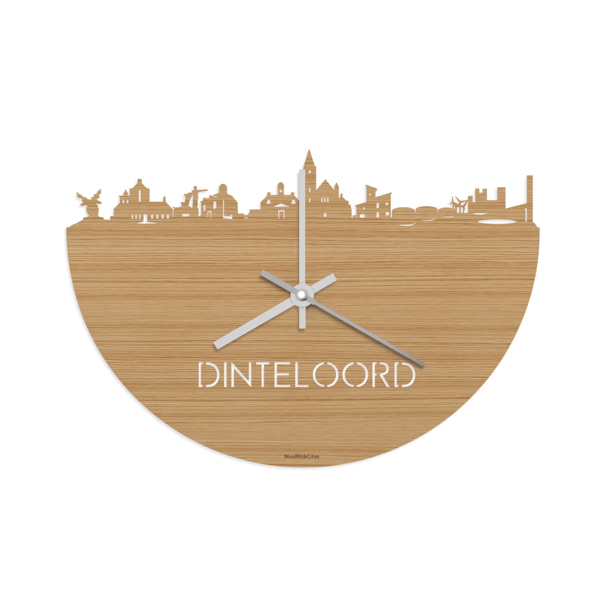 Skyline Klok Dinteloord Bamboe houten cadeau decoratie relatiegeschenk van WoodWideCities