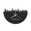 Skyline Klok Dokkum Black Zwart houten cadeau decoratie relatiegeschenk van WoodWideCities